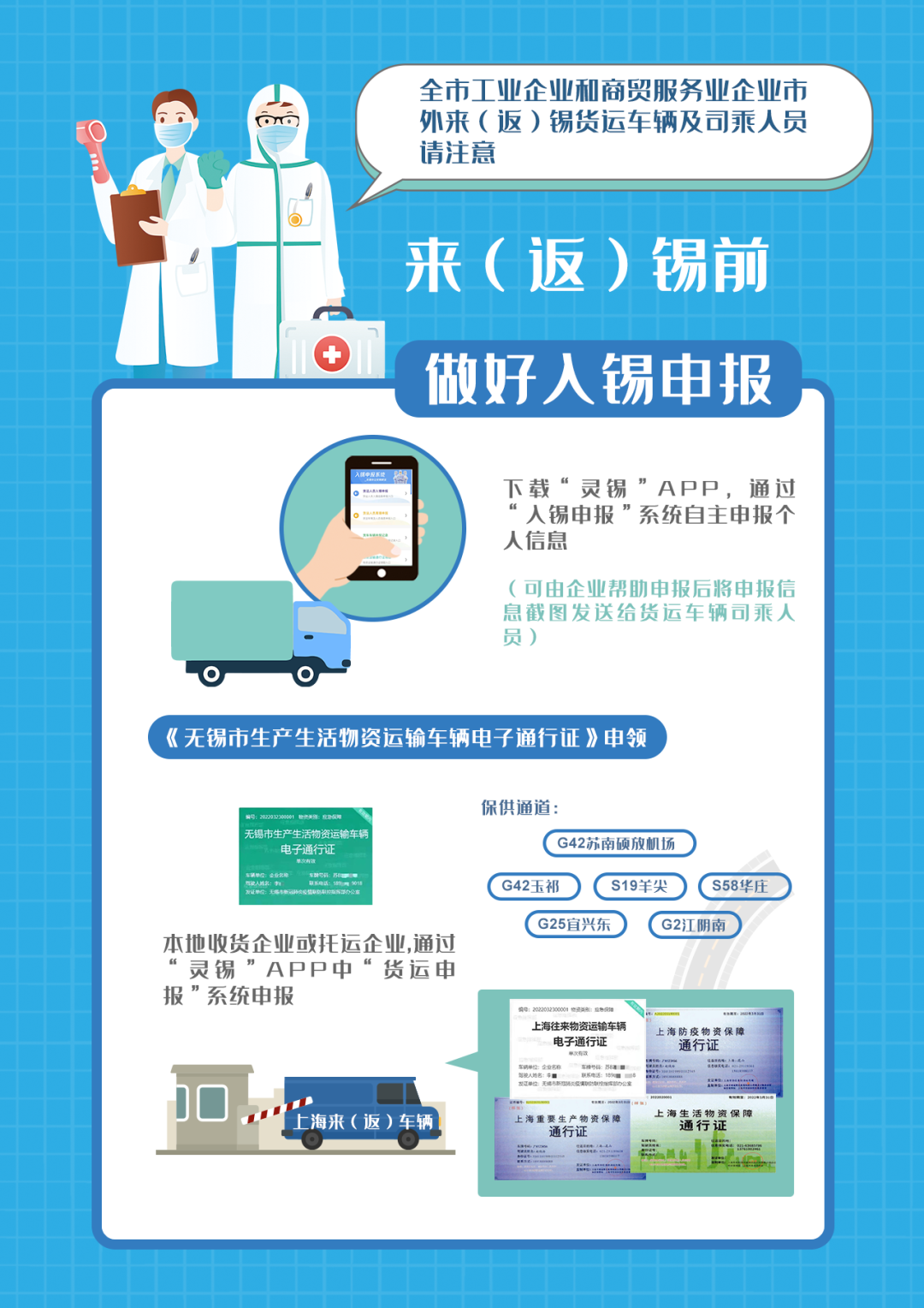 來(返)錫貨運車輛及司乘人員注意事項